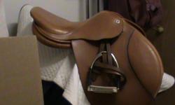Still available 23-Dec-11).  Price recently reduced.  Beautiful saddle - too nice to sit unused!  Still like new.
Excellent condition and well cared for.  Cleaned after every ride; no sweat stains.  Small amount of boot wear on flaps and small marks