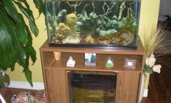 I am selling 2 fish tanks -- one is 40 gallon -- one is 25 gallon -- there are 5 fish ( 1 Angel , 2 different kinds of Tetra , and two Sword fishes) and fish food. I am also including  the stand thats shown in the pictures and all the accesories. It comes