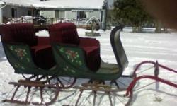 Rare 2 seat bobsleigh built by the Armstrong Carriage Co. in Guelph Ontario over 100 years ago. This is a rare sleigh in original and excellent condition and has never been touch except for the upholstery and paint about 20 years ago. It has been used