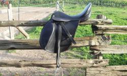 I have a black leather 17" all-purpose saddle for sale.
Includes stirrups, leathers and girth (think it is a 48" or 50")
Medium tree
Used on 15.2 H thoroughbred with high wither
The horse is gone now and have no use for it.
 
Also have a 5" eggbutt copper