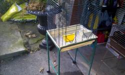 Bird cage with a pretty stand. for all birds. lovebirds, Parrets Canaires, budgies, ect.  asking only $80  call 778840 2194