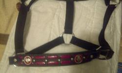 Brand new belt halter $40.00. Classic equine barrel pad 30x30, used lightly has the rubber bottom. In good condition. $55. Thinner Reinsmen barrel racing saddle pad was made with molly powell. All wool pad excellent condition used very lightly. $65.