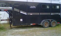 2003 McBride 3 horse trailer. Very good condition. 2+1 design. Comes with roof rack and electric brakes. Email for more info or to view. Would consider a trade for smaller trailer and money. Prefer another gooseneck but might consider tag along. As an fyi