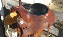 Billy Cook saddle (sulphur o.k.)! 16 inch seat, selling as I bought a new one. Please Feel Free to contact me any time by e-mail or phone 402-502-5163 comes with cinch, breast collar and saddle pad