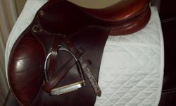 I have sold my horse and am looking to sell some of my tack.
 
I have an older style 17 inch HDR saddle, regular tree. There are water stains on the seat and knee rolls and a small bit of stiching has come loose from the gullet and the inside flap but the