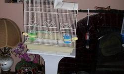 I have a large bird cage with all accerories and a stand for only 120$
can fit all birds as its bars are less than 1 inch from the other
call me at 604 939 2194