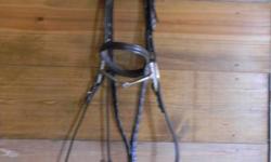 Horse sized english polo style breast plate- never used- $10
Bit keepers- $5
Horse sized, green nylon set- comes with bridle and breastplate- used only a handful of times- $20
Various sized halters- range from foal to horse sized- $5-$8
White half-pad-